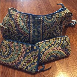Vera Bradley Purse with Wallet and Cosmetic Case